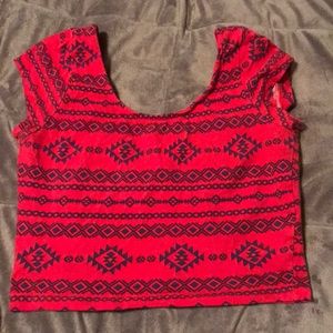 Red Stretchy Crop Top